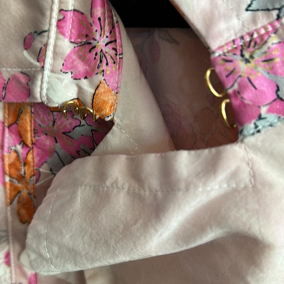 Roberto Cavalli Pink and Orange Silk Floral Double Breasted Blazer Top size 40 - Picture 13 of 14